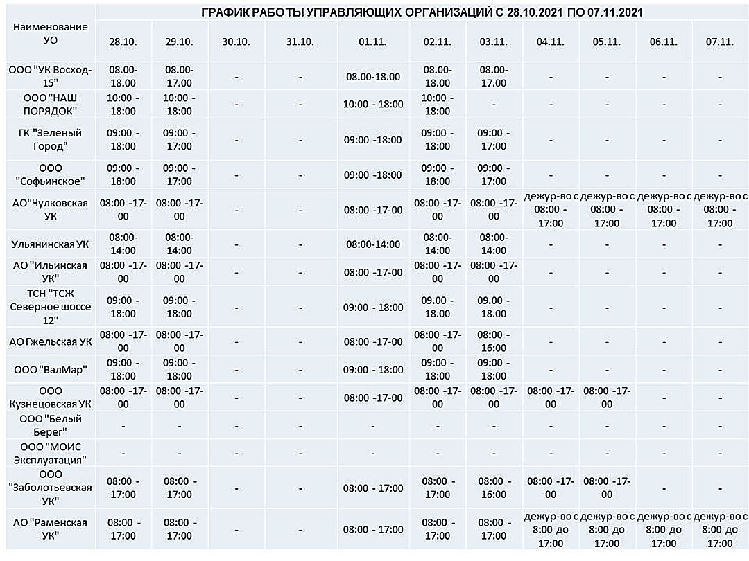 grafik raboty upravlayushih organizac
